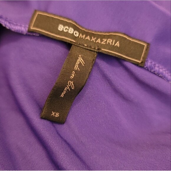 BcbgMaxAzria Perisan Blue Cruz V-Neck Dress Pleated Size XS - Picture 7 of 13